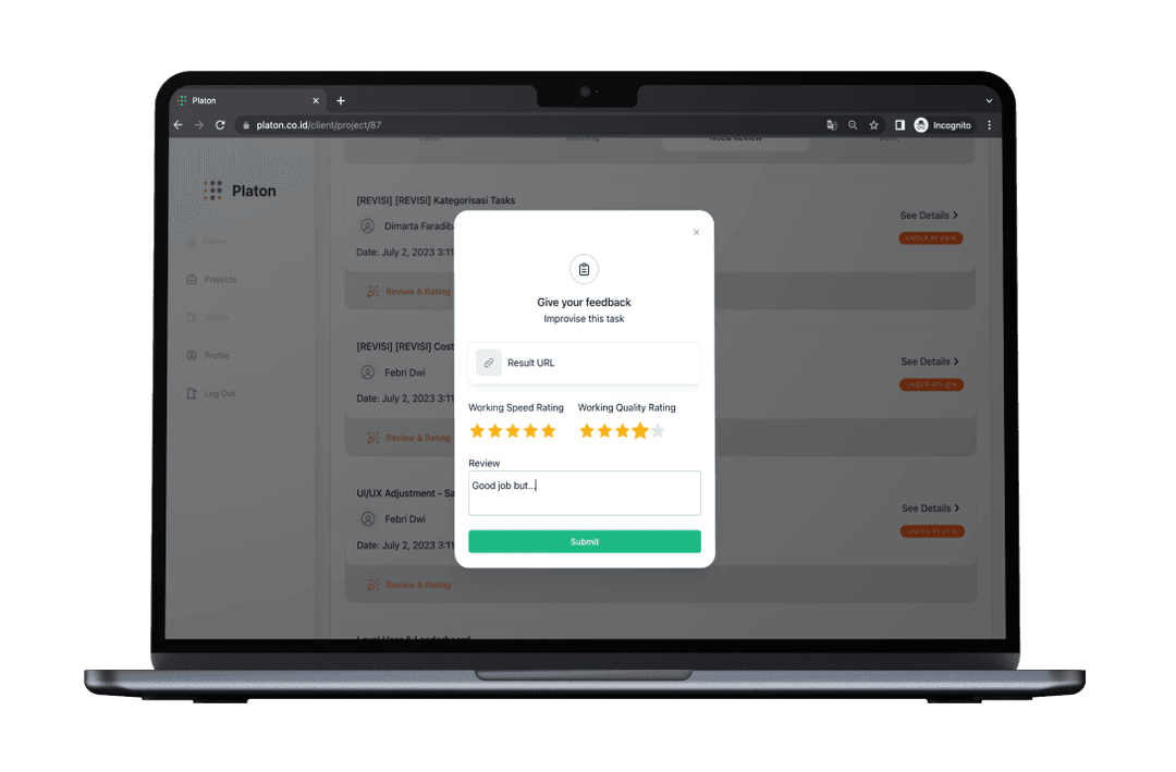 rating and feedback system preview